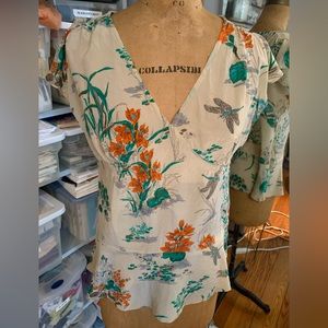 Anthropologie silk top size 10 EUC